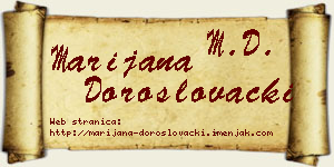 Marijana Doroslovački vizit kartica